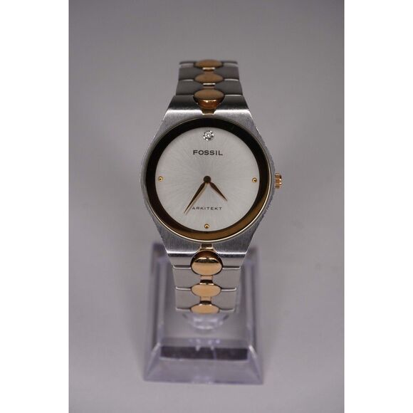 Fossil Arkitekt Watch FS-2787 Mens 35mm Two Tone Case Band Quartz Two Hands - Picture 2 of 8